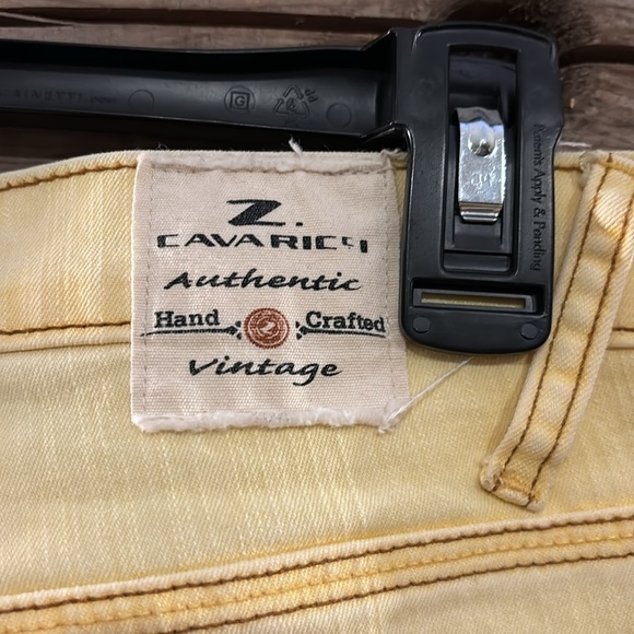 Z. Cavaricci Authentic Vintage Sz 10 (34x28) pale yellow Hand Crafted Denim Jean - Picture 7 of 8